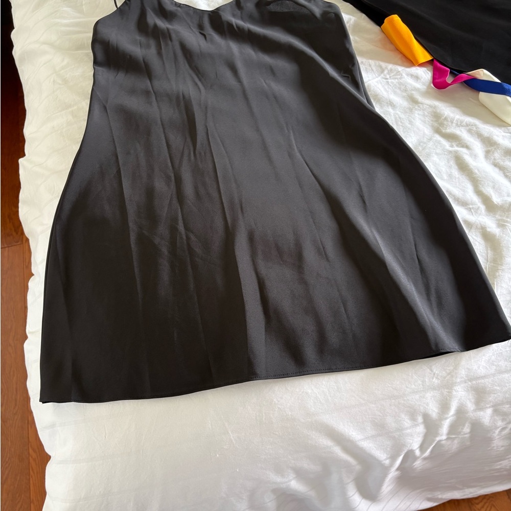 MSGM Black Midi Dress with Multicolor Side Ribbon Braids - Picture 2 of 9